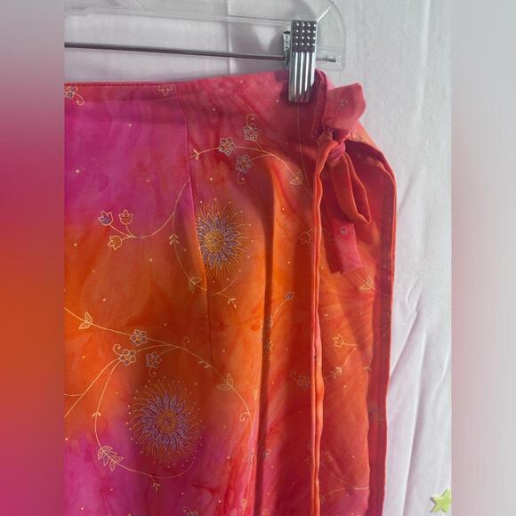 Y2K Beach Gypsy Tie Dye-esque Celestial Sunset Goddess Boho Wrap Skirt S/M - Picture 11 of 12